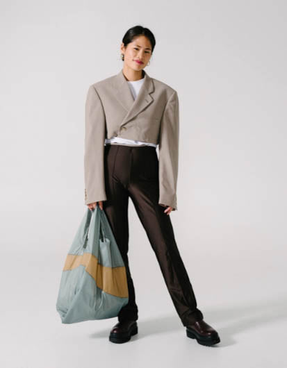 Susan Bijl - The New Shopping Bag - Grey & Camel - Large