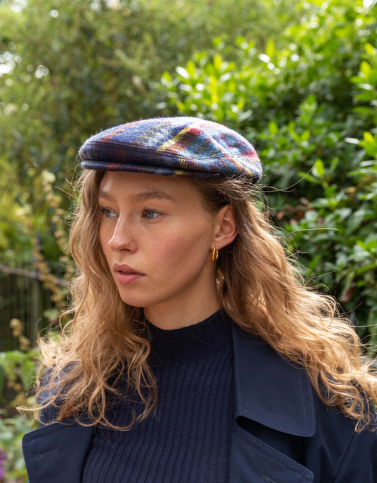 Flat Cap Blue Checked